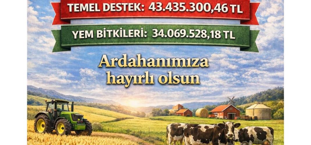 Tarımın ve üretimin güçlenmesine katkı sağlayan desteklerin ilimiz tarımına ve üreticilerimize hayırlı olmasını diliyoruz.